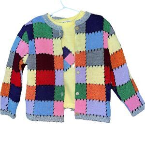 b.t. Kids Colorful Patch Sweater With Shirt Set 4T